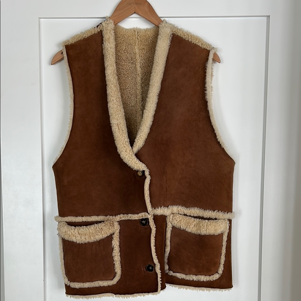 Vintage Brown Shearling Vest